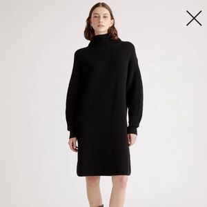 Quince Australian Merino Wool Relaxed Turtleneck Sweater Dress